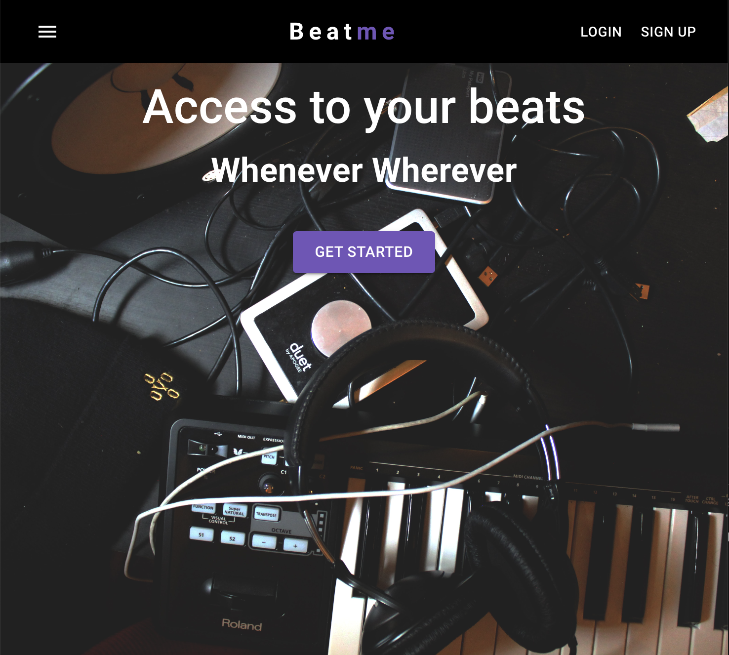 Image of Beatme2 homepage